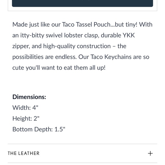 Portland Leather Tiny Taco Keychain in Lilac - Picture 7 of 10